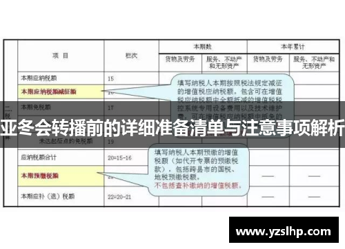 亚冬会转播前的详细准备清单与注意事项解析