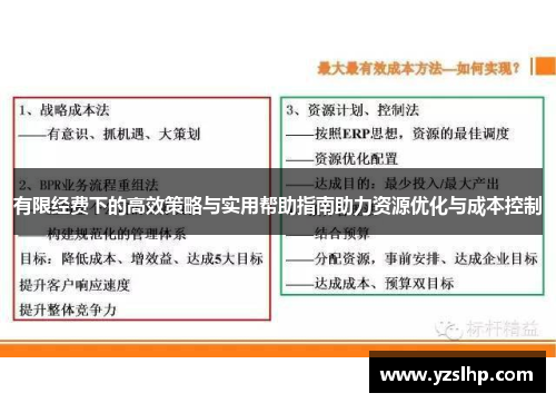有限经费下的高效策略与实用帮助指南助力资源优化与成本控制